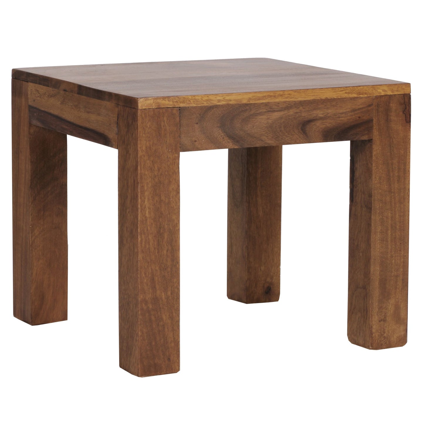 Couchtisch Massivholz Sheesham 45 mal 40 mal 45 cm Wohnzimmertisch braun Beistelltisch Naturorodukt Wohnzimmermoebel Unikat modern Massivholzmoebel Echtholz