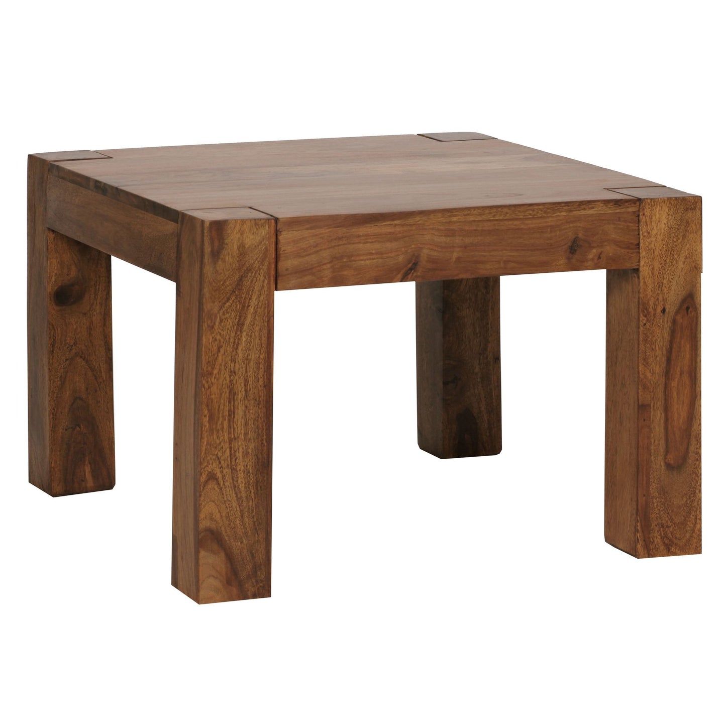 Couchtisch Massiv Holz Sheesham 60 cm breit Wohnzimmer Tisch Design dunkel braun Landhaus Stil Beistelltisch