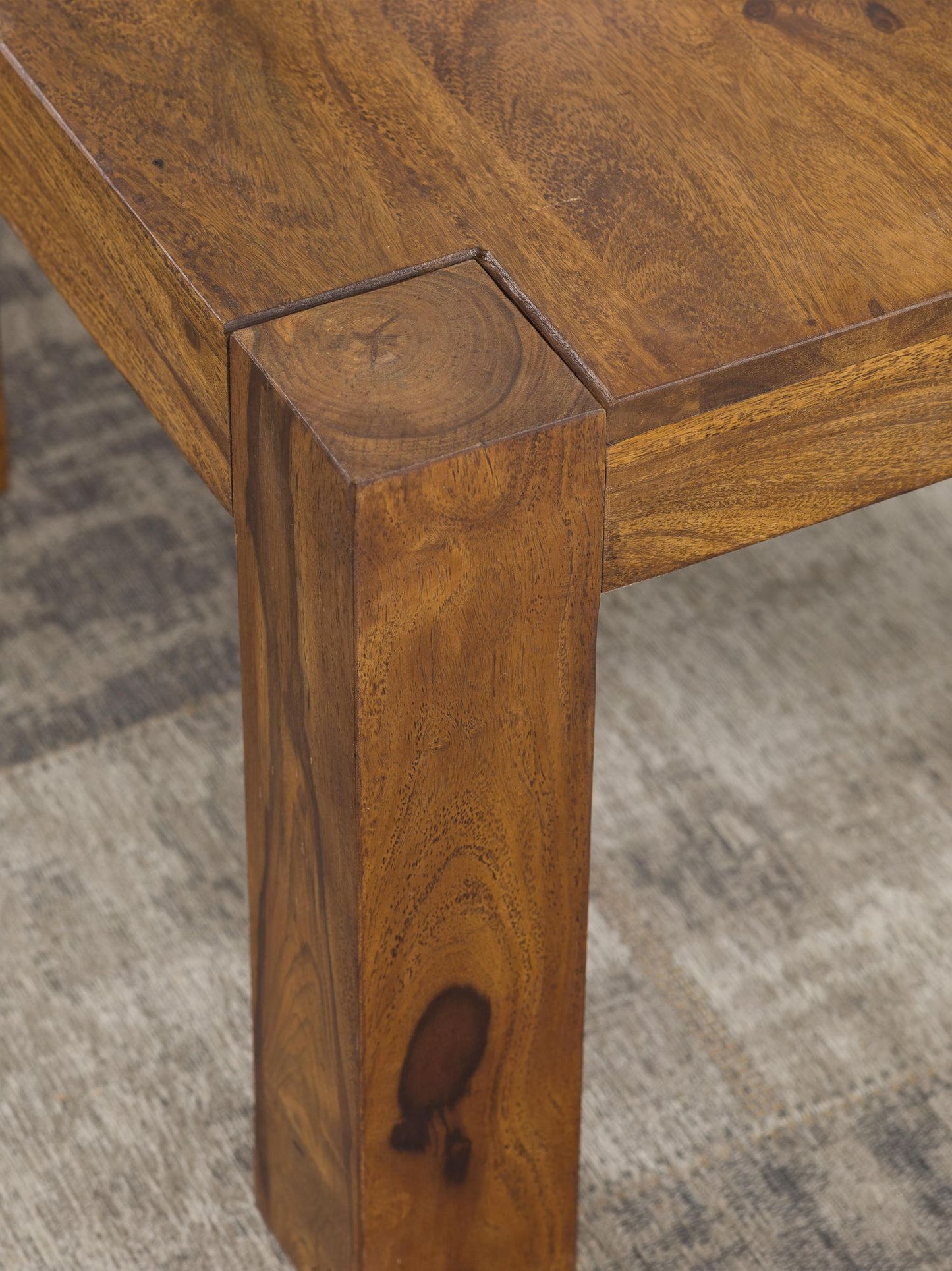 Couchtisch Massiv Holz Sheesham 60 cm breit Wohnzimmer Tisch Design dunkel braun Landhaus Stil Beistelltisch
