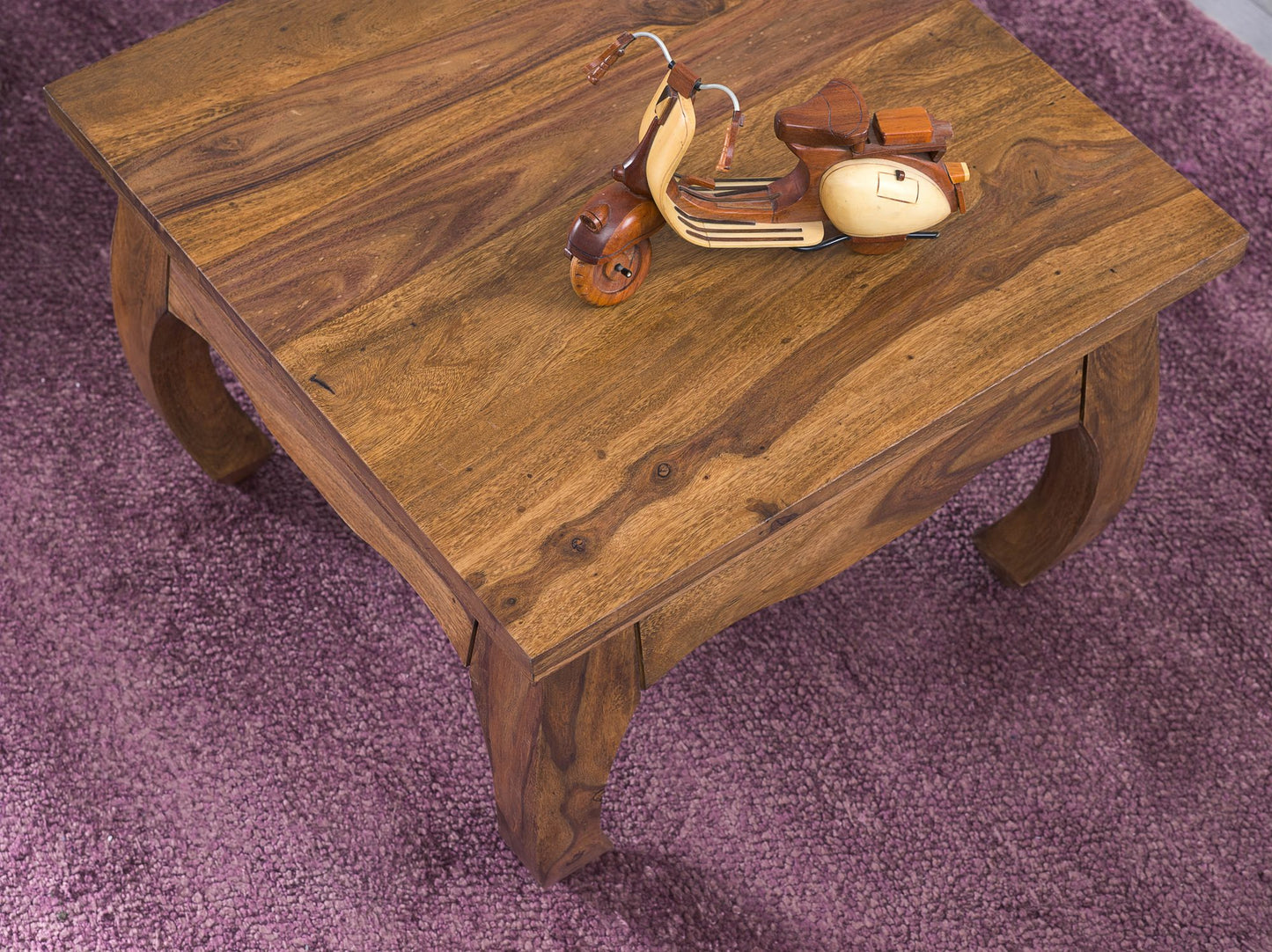 Couchtisch Massiv Holz Sheesham 60 cm breit Wohnzimmer Tisch Design dunkel braun Landhaus Stil Beistelltisch
