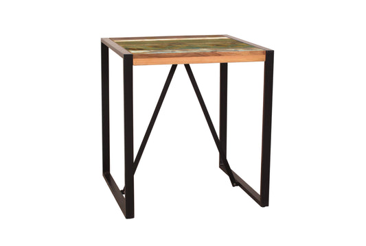 Tisch 70x70 cm   mit Kufengestell Plattenstaerke 20 mm auf 50 mm aufgedoppelt Beine 4x2 cm