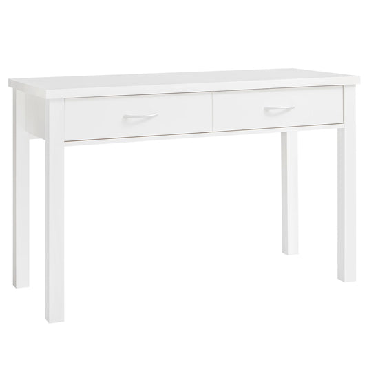 Schreibtisch TOULON Weiss mit 2 Schubladen 120 mal 77 mal 50 cm modern Konsolentisch Schminktisch platzsparend Laptoptisch Arbeitstisch fuer kleine Raeume