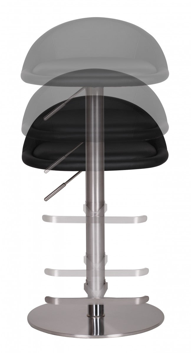 Barhocker WL1.281 Schwarz Edelstahl hoehenverstellbare Sitzhoehe 54 79 cm Design Barstuhl mit Rueckenlehne Bistrohocker Barsitz Gepolstert Thekenhocker 360° Drehbar Tresenstuhl Modern