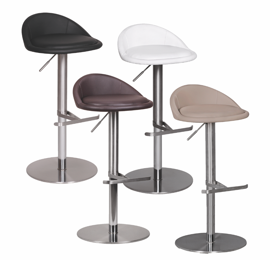 Barhocker WL1.281 Schwarz Edelstahl hoehenverstellbare Sitzhoehe 54 79 cm Design Barstuhl mit Rueckenlehne Bistrohocker Barsitz Gepolstert Thekenhocker 360° Drehbar Tresenstuhl Modern