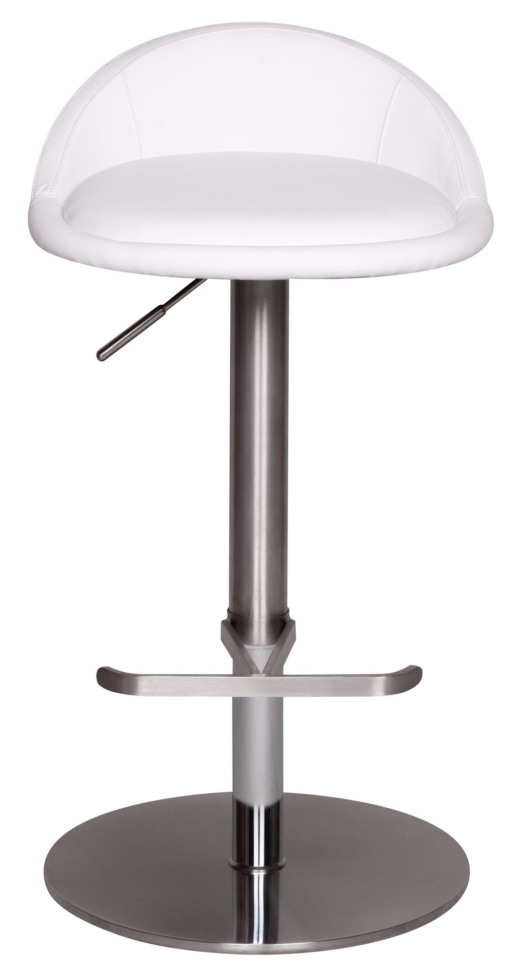 Barhocker WL1.282 Weiss Edelstahl hoehenverstellbare Sitzhoehe 54 79 cm Design Barstuhl mit Rueckenlehne Bistrohocker Barsitz Gepolstert Thekenhocker 360° Drehbar Tresenstuhl Modern