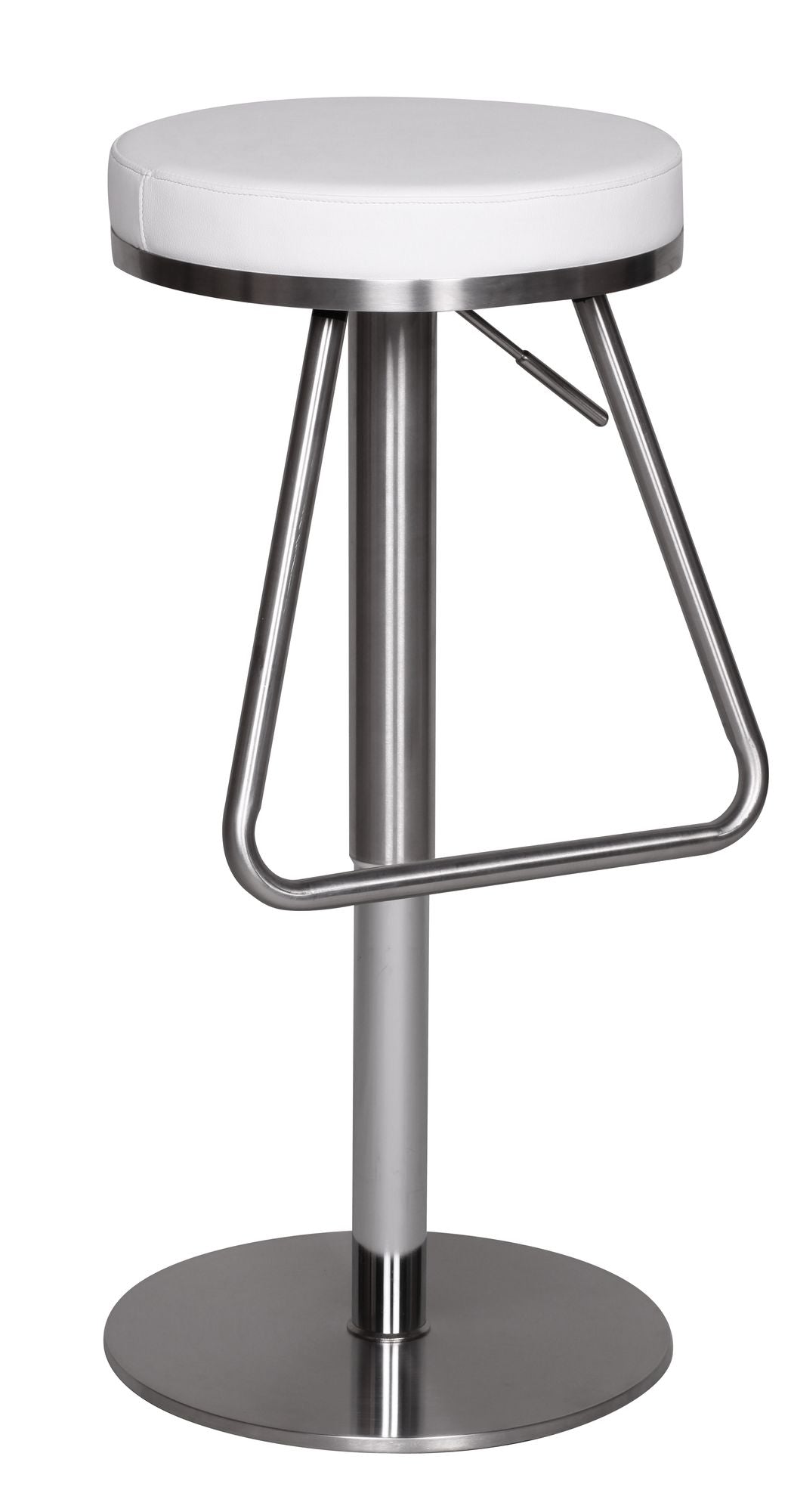 Barhocker WL1.292 Weiss Edelstahl hoehenverstellbare Sitzflaeche 54 79 cm Design Barstuhl mit Rueckenlehne Bistrohocker Barsitz Gepolstert Thekenhocker 360Â° Drehbar Tresenstuhl Modern