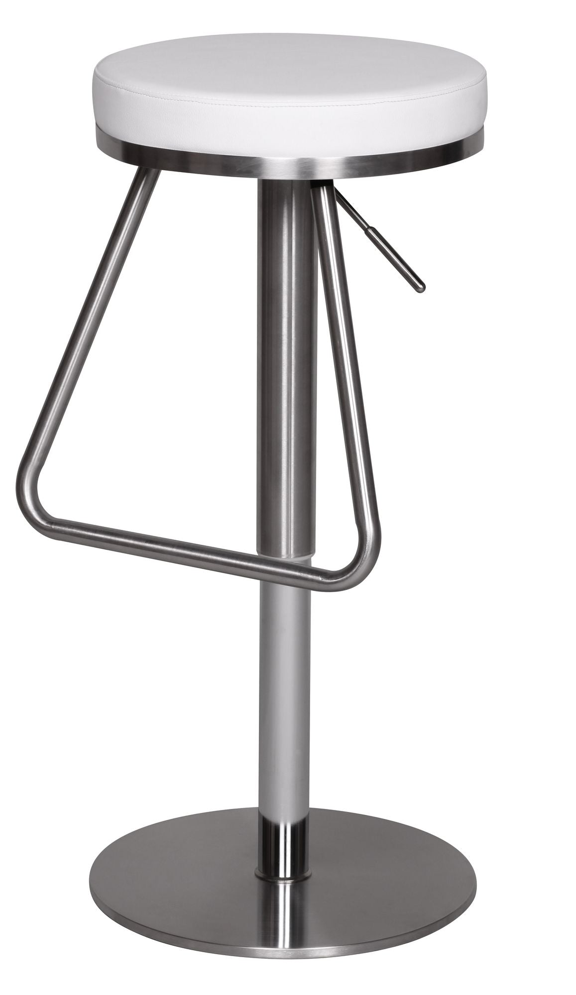 Barhocker WL1.292 Weiss Edelstahl hoehenverstellbare Sitzflaeche 54 79 cm Design Barstuhl mit Rueckenlehne Bistrohocker Barsitz Gepolstert Thekenhocker 360Â° Drehbar Tresenstuhl Modern