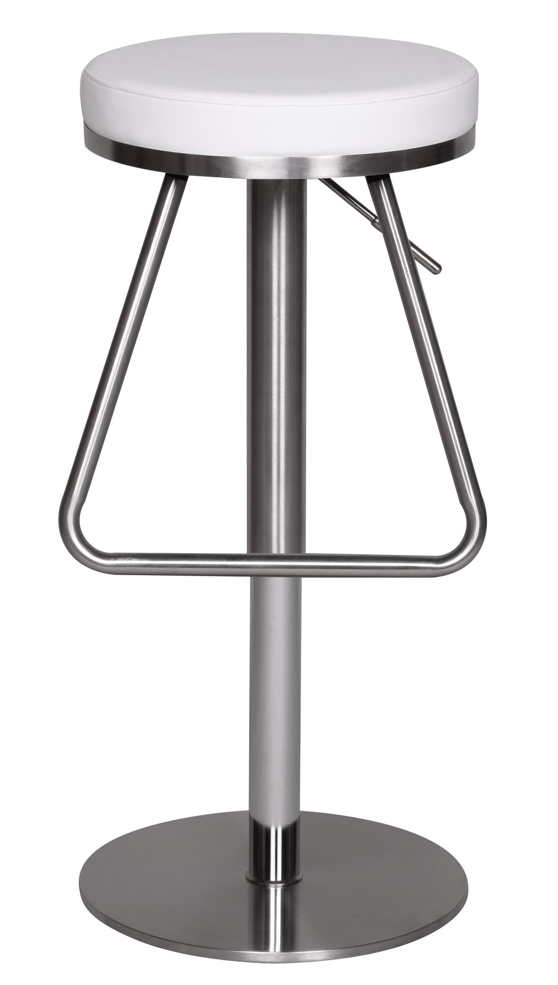 Barhocker WL1.292 Weiss Edelstahl hoehenverstellbare Sitzflaeche 54 79 cm Design Barstuhl mit Rueckenlehne Bistrohocker Barsitz Gepolstert Thekenhocker 360Â° Drehbar Tresenstuhl Modern