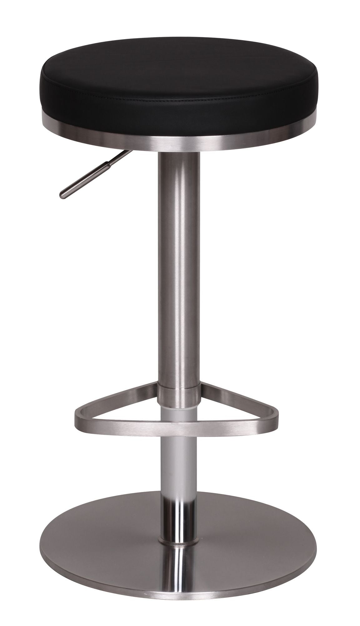 Barhocker WL1.293 Schwarz Edelstahl hoehenverstellbare Sitzhoehe 57   82 cm Barstuhl Modern 360° Drehbar Tresenhocker mit Standfuss Design Bistrohocker Hoch Tresenstuhl Sitz Gepolstert