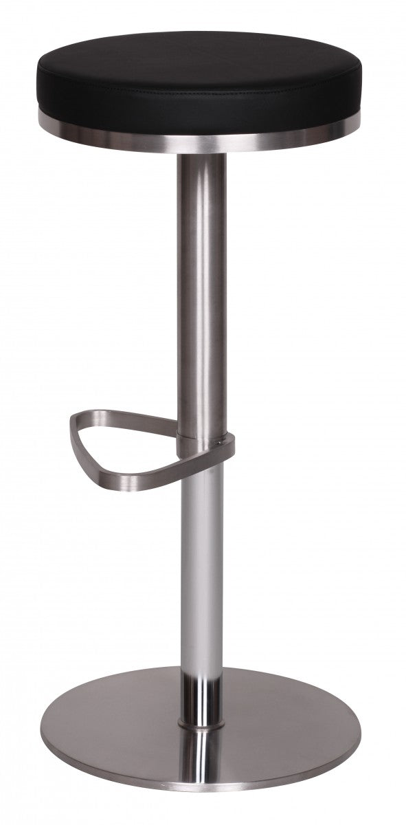 Barhocker WL1.293 Schwarz Edelstahl hoehenverstellbare Sitzhoehe 57   82 cm Barstuhl Modern 360° Drehbar Tresenhocker mit Standfuss Design Bistrohocker Hoch Tresenstuhl Sitz Gepolstert