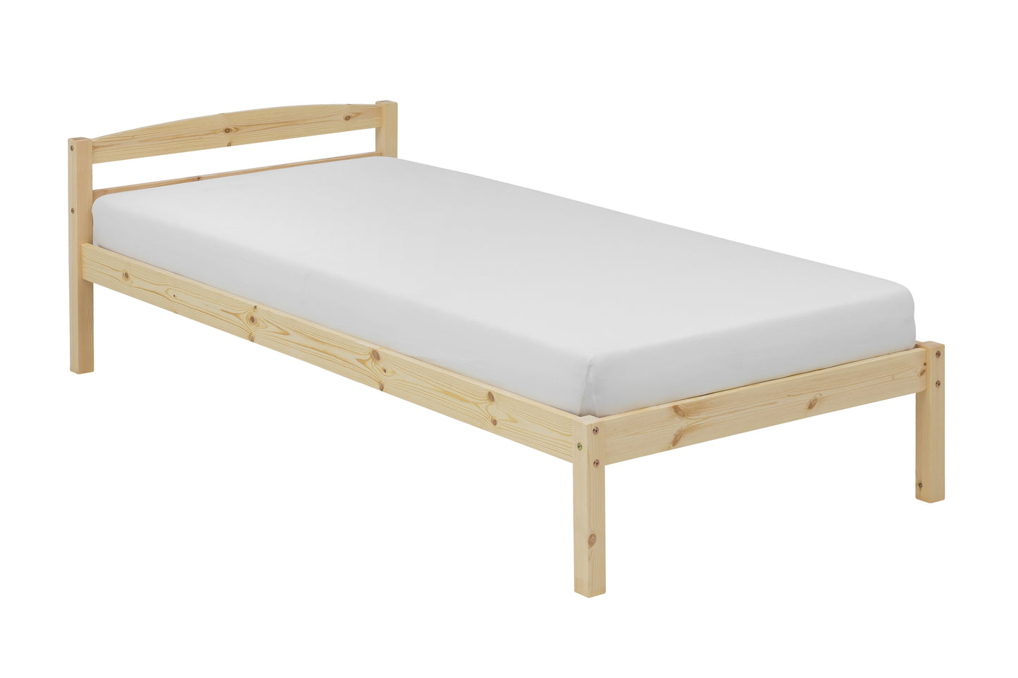 Bett fuer Matratzen 90x200cm Liegehoehe 33 cm Abstand Unterkante bis Boden 25 cm belastbar bis 90 kg ohne Lattenrost