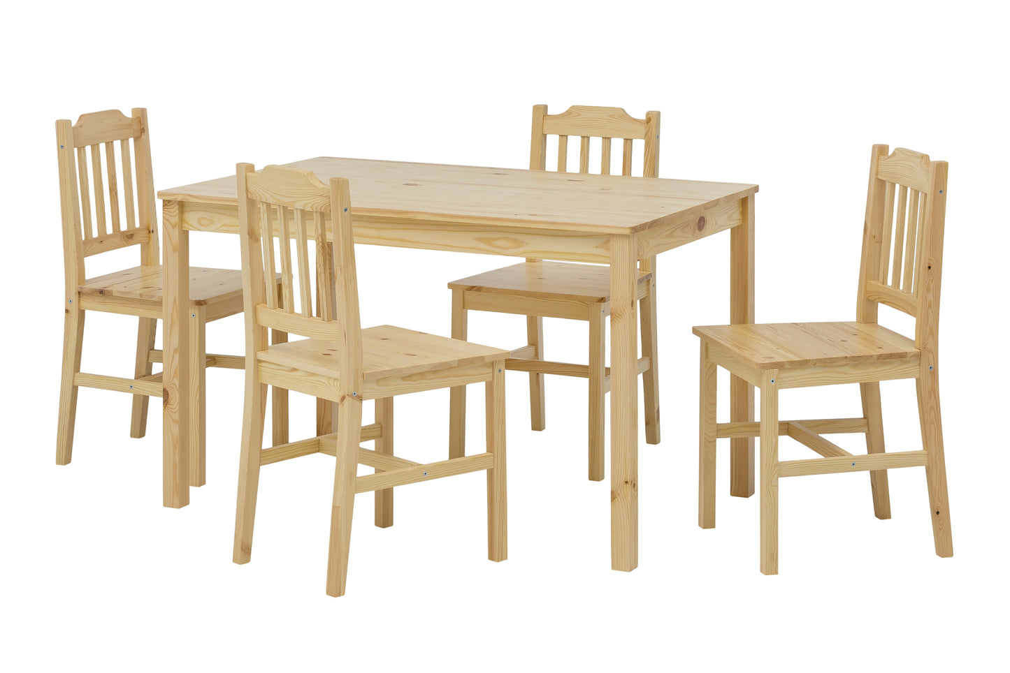 Essgruppe bestehend aus 1 Tisch und 4 Stuehlen Masse des Tischs  118x75x73 cm Masse der Stuehle 41x42x86 cm Sitzhoehe 45 cm