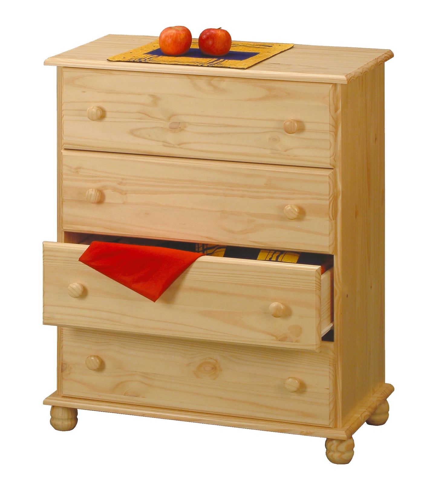 Kommode 4 Schubladen Schubladen mit Metallauszuegen Schubladeninnenmasse  ca  B675 × T33 × H125 cm