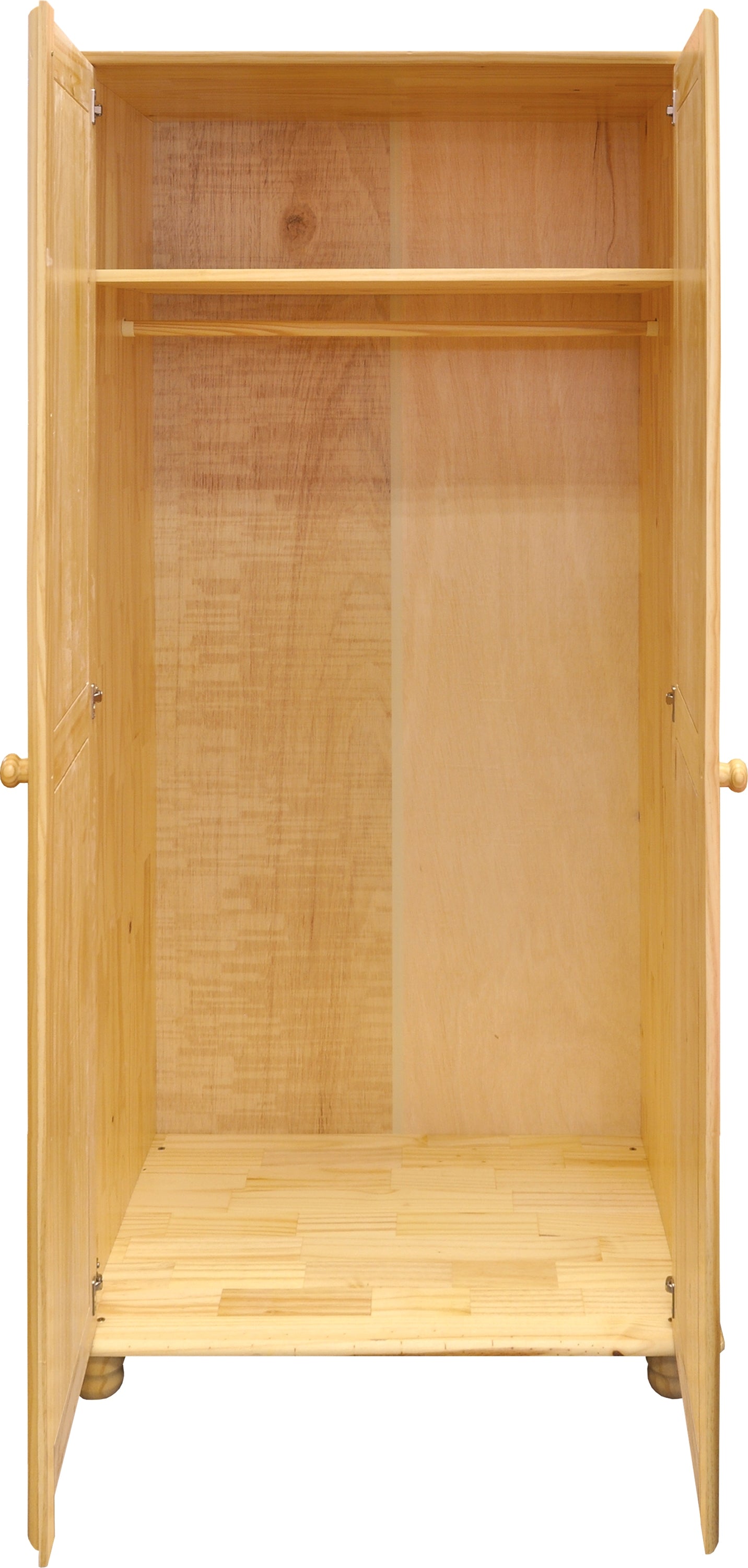 Kleiderschrank 2 Tueren innen 1 Kleiderstange 1 Boden