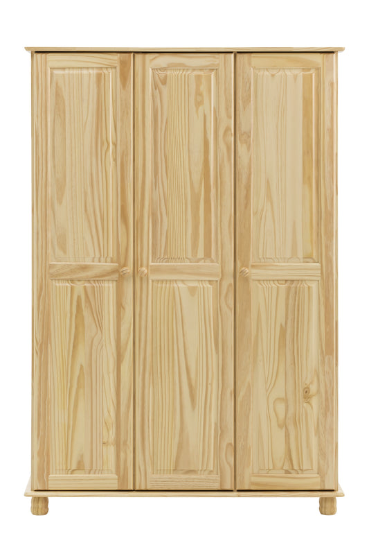 Kleiderschrank 3 Tueren links 1 Kleiderstange und Boeden rechts 3 variable Boeden