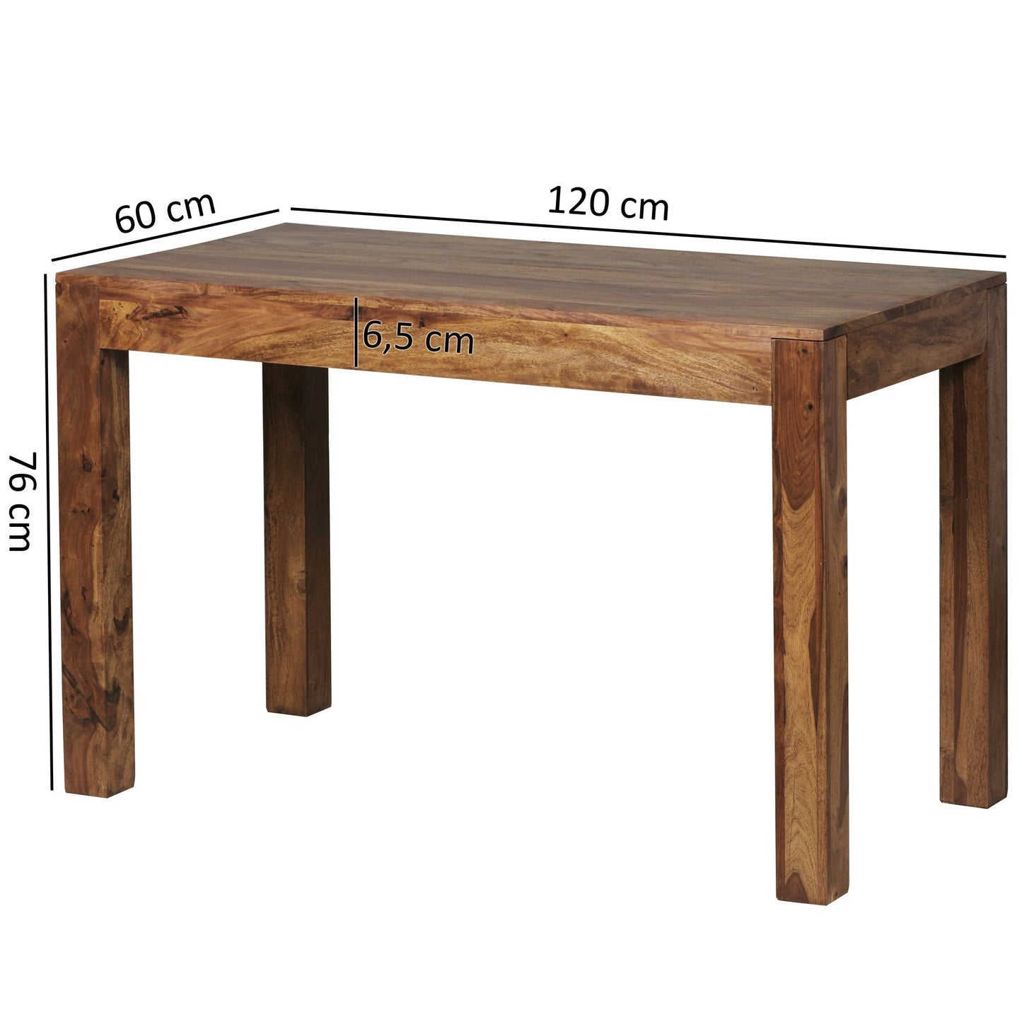 Esstisch MUMBAI Massivholz Sheesham 120 cm Esszimmer Tisch Holztisch Design Kuechentisch Landhaus Stil dunkel braun