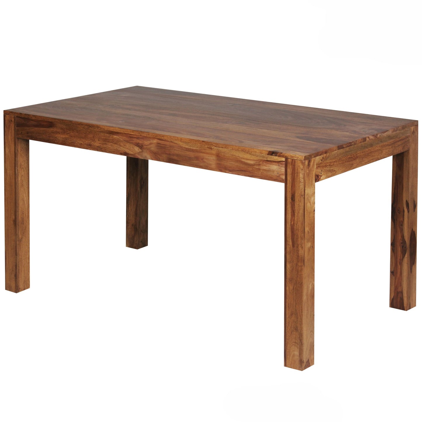 Esszimmertisch MUMBAI 140 mal 80 mal 76 cm Sheesham Massivholz Esstisch Zeitlos Kuechentisch Rechteckig Holztisch Esszimmer Schlicht Grosser Speisetisch Holz