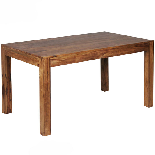 Esszimmertisch MUMBAI 160 mal 80 mal 76 cm Sheesham Massivholz Esstisch Zeitlos Kuechentisch Rechteckig Holztisch Esszimmer Schlicht Grosser Speisetisch Holz