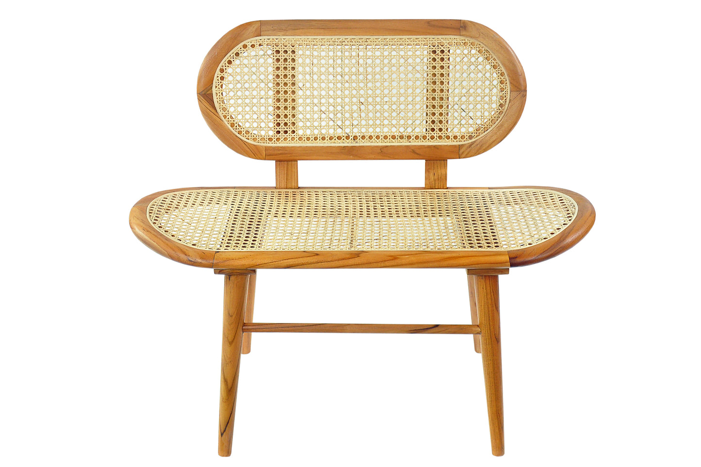 Bank klein Rattan Bank klein aus Rattan Rahmen Teak Sitzhoehe 46 cm