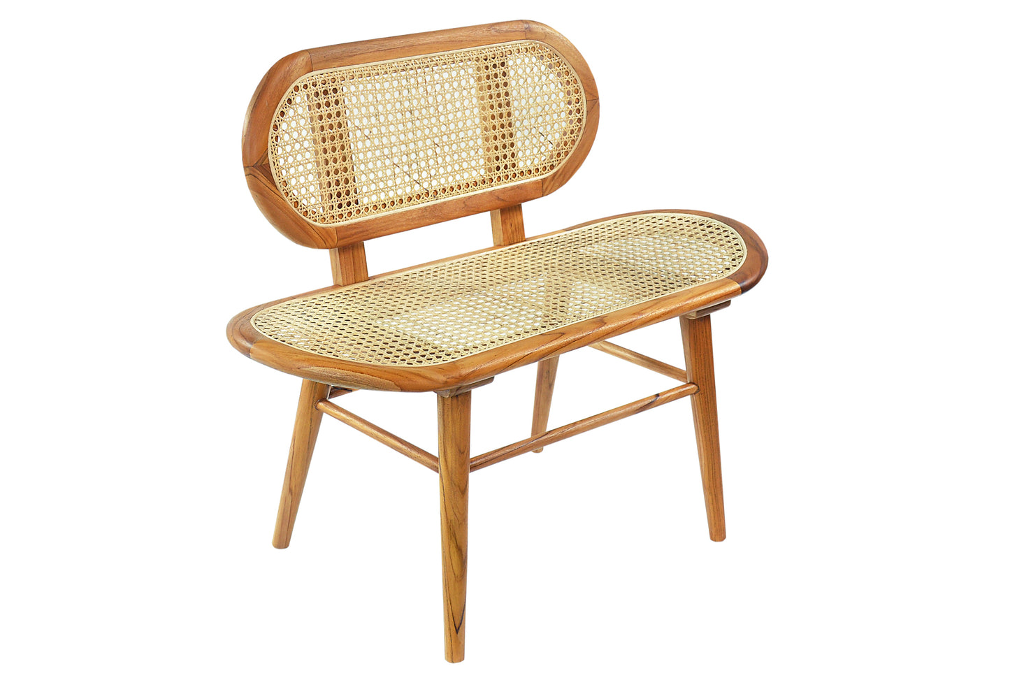 Bank klein Rattan Bank klein aus Rattan Rahmen Teak Sitzhoehe 46 cm