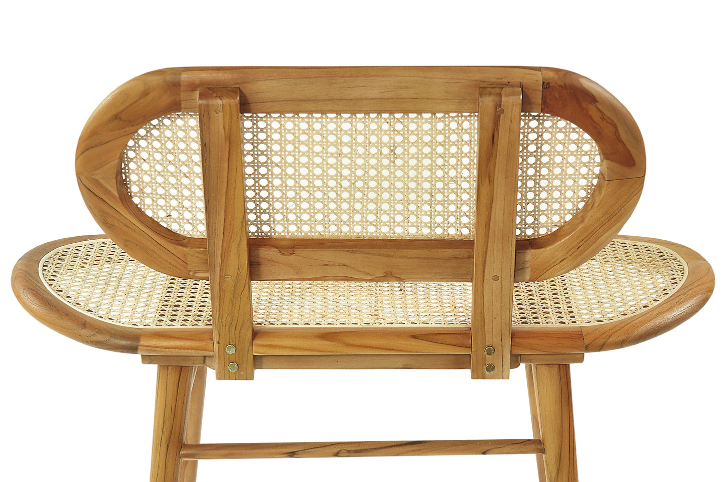 Bank klein Rattan Bank klein aus Rattan Rahmen Teak Sitzhoehe 46 cm