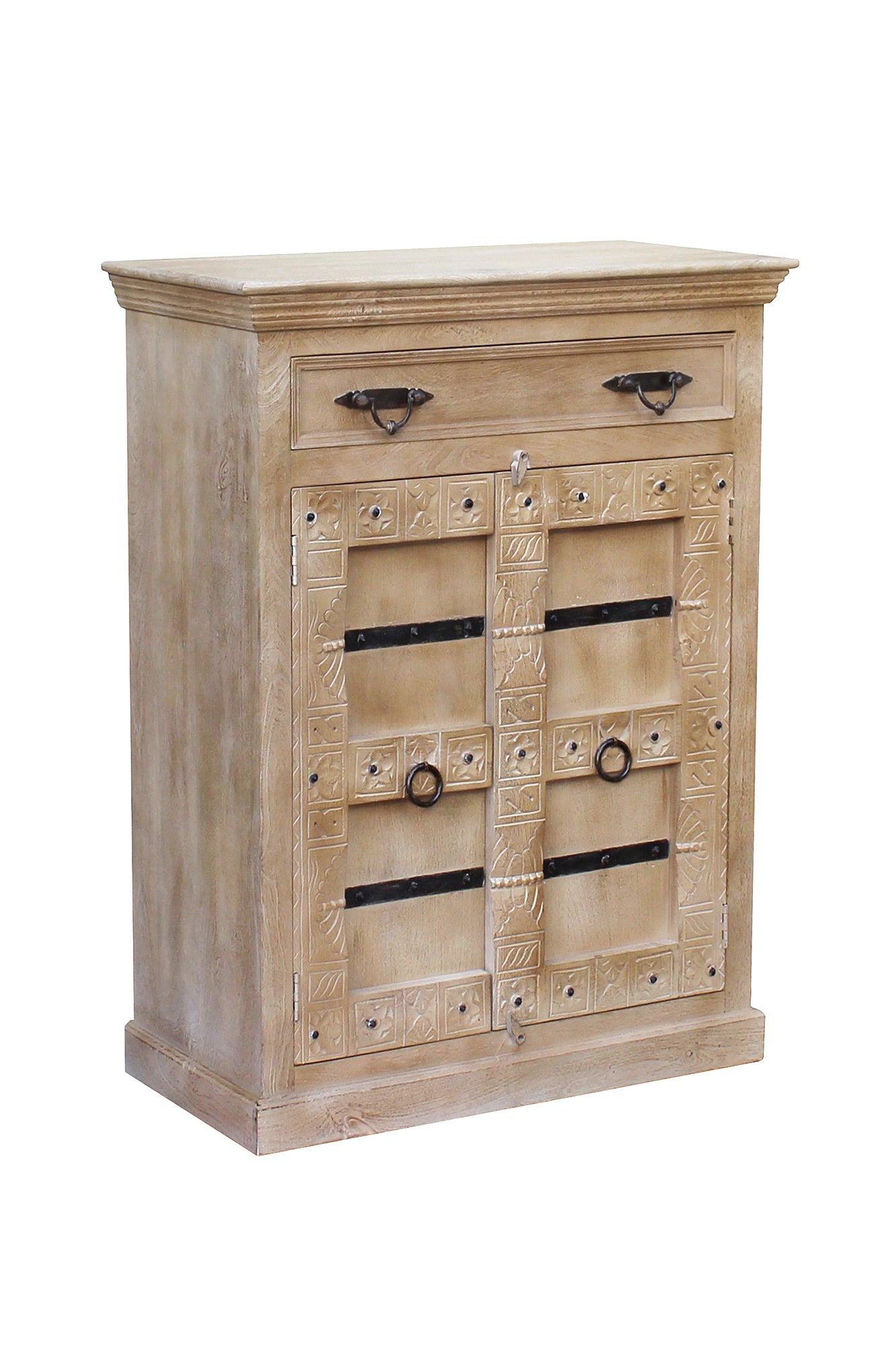 Highboard 2 Tueren 1 Schublade Schubladenschienen aus Holz Schubladeninnenmass 695x335x105 cm 3 feste Boeden Fachmasse 70x345x19 cm