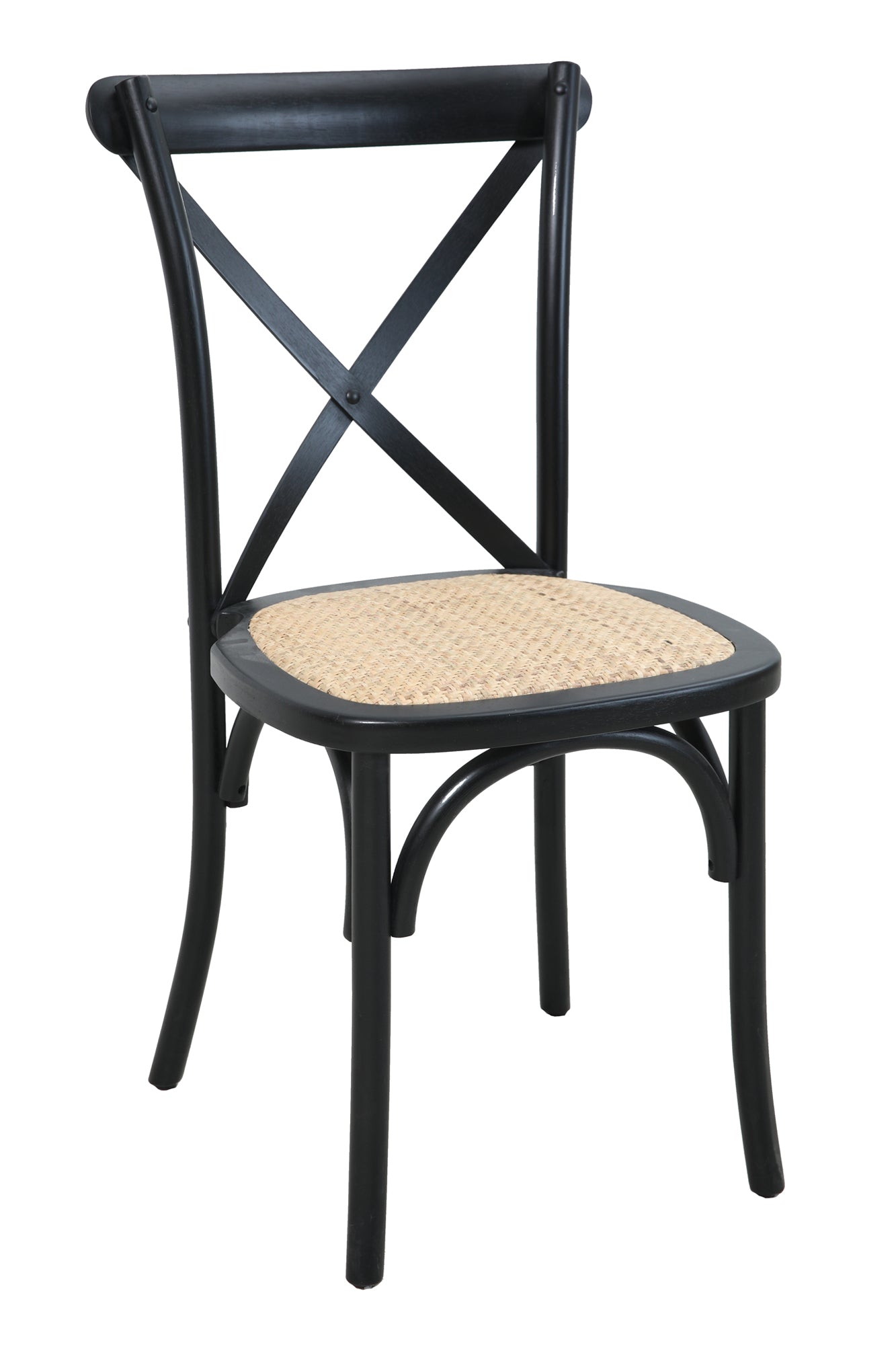 Stuhl 2er-Set gepolsteter Sitz mit Rattan stapelbar Sitzhoehe  ca  46 cm Sitzbreite  ca  45 cm Sitztiefe  ca  41 cm max  Belastbarkeit  100 KG