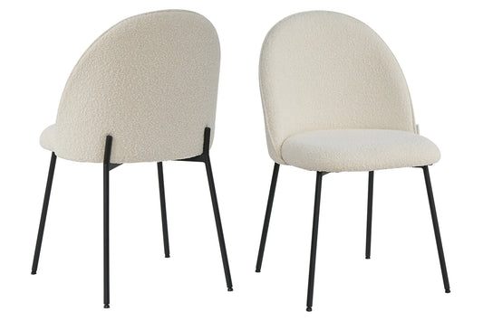 Tom Tailor Stuhl 2er-Set T-Bouclé Pad Chair gepolstert Sitzbreite  ca  495 cm Sitzhoehe  ca  465 cm Abstand zwischen den Stuhlbeinen vorne  ca  44 cm seitlich  ca  475 cm max  Belastbarkeit  ca  100 KG