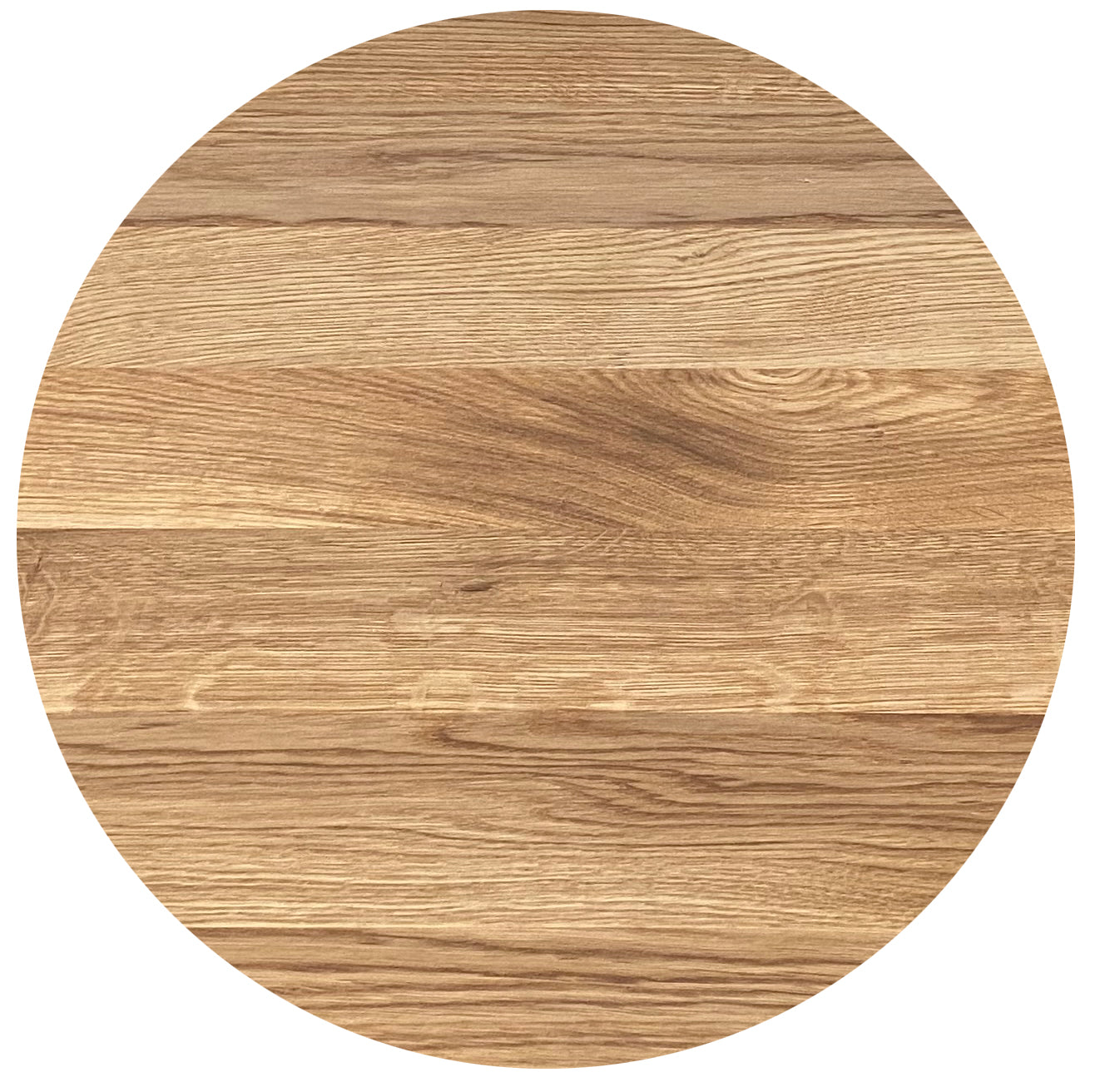 Tischplatte 60x60 cm rund mit deutlicher Maserung