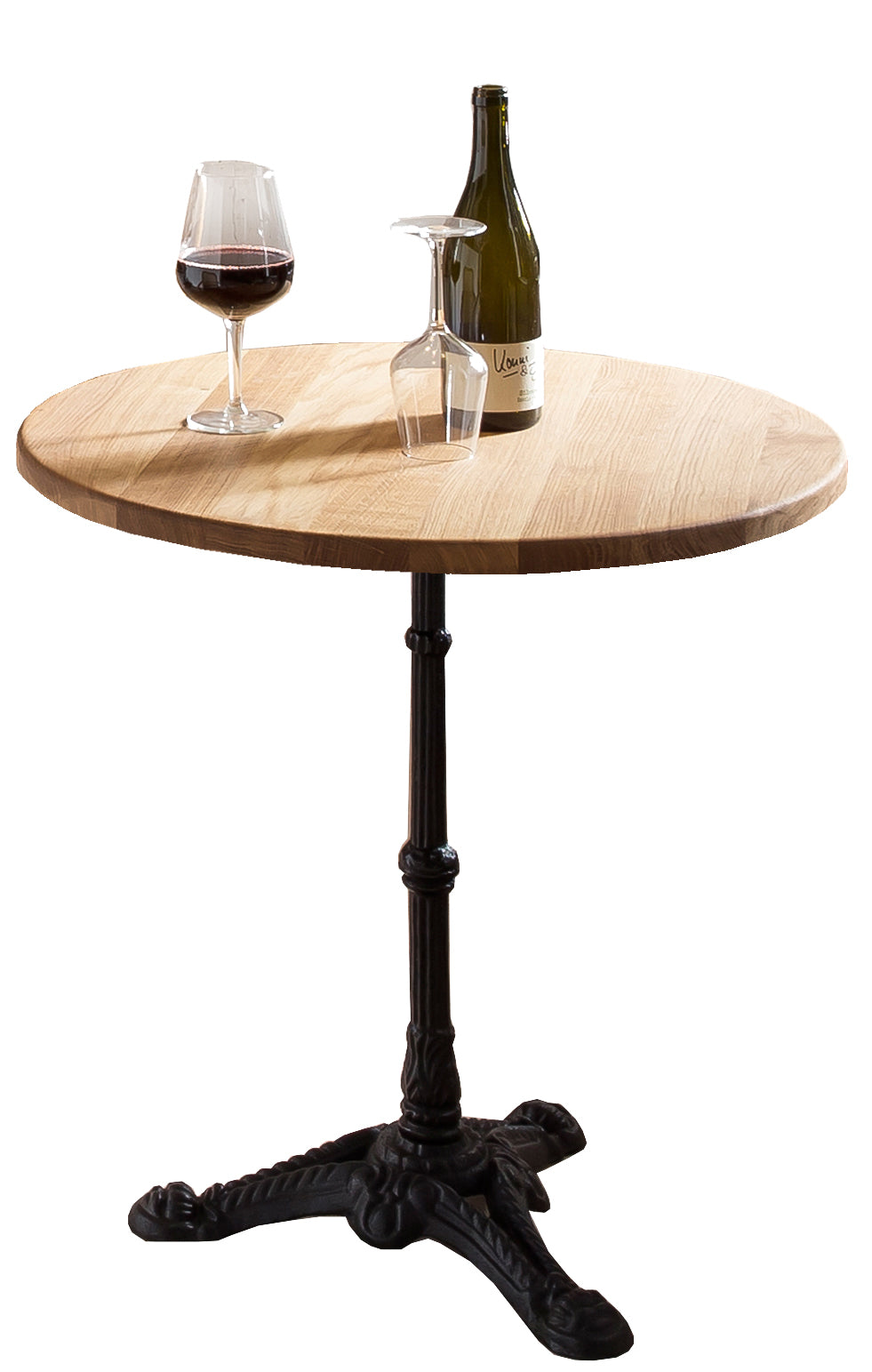 Tischplatte 60x60 cm rund mit deutlicher Maserung