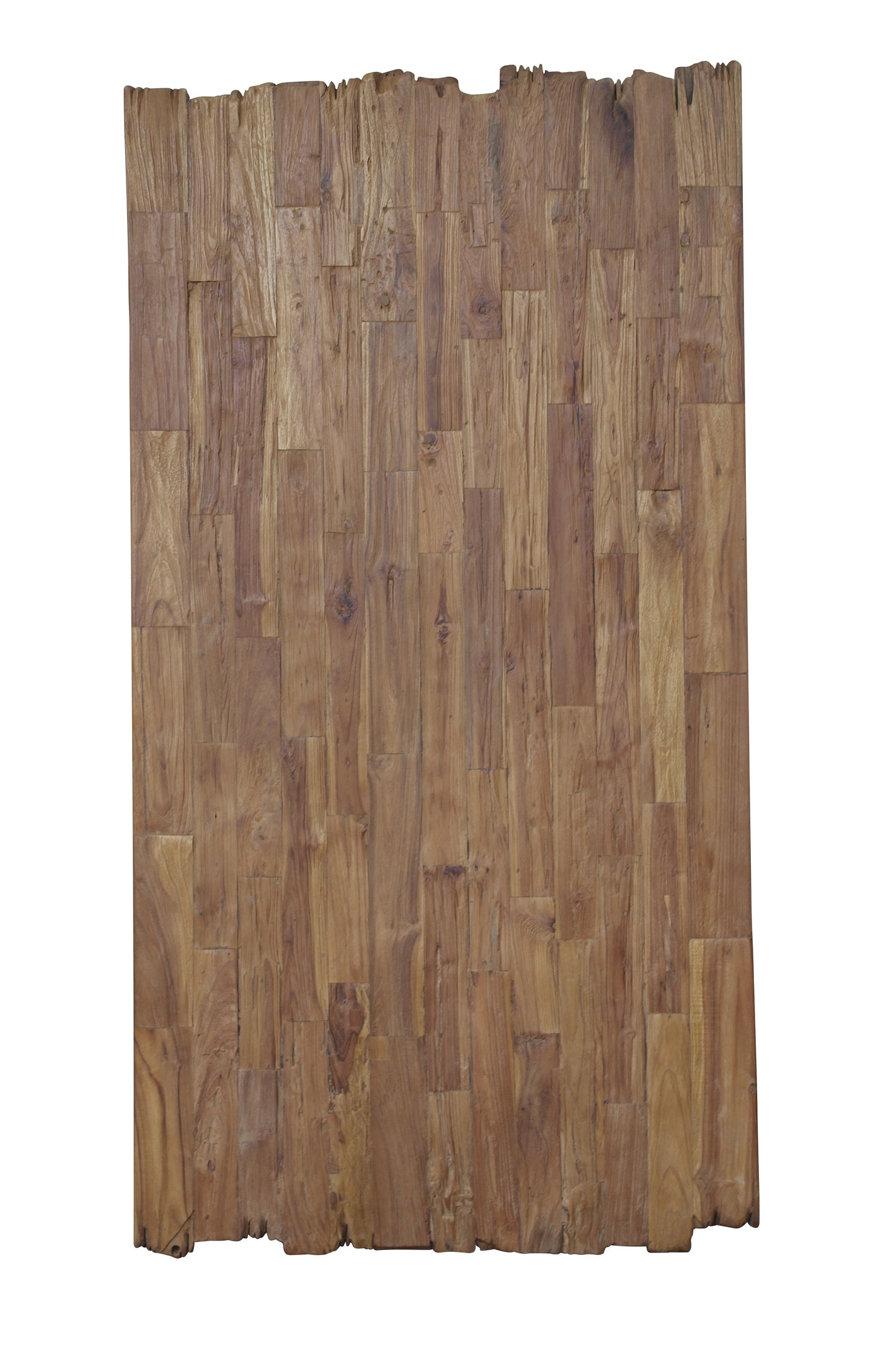 Tisch 200x100 cm Platte recyceltes Teak Gestell antiksilber Plattenstaerke 20 mm auf 50 mm aufgedoppelt Vierkantrohre 6x6 cm