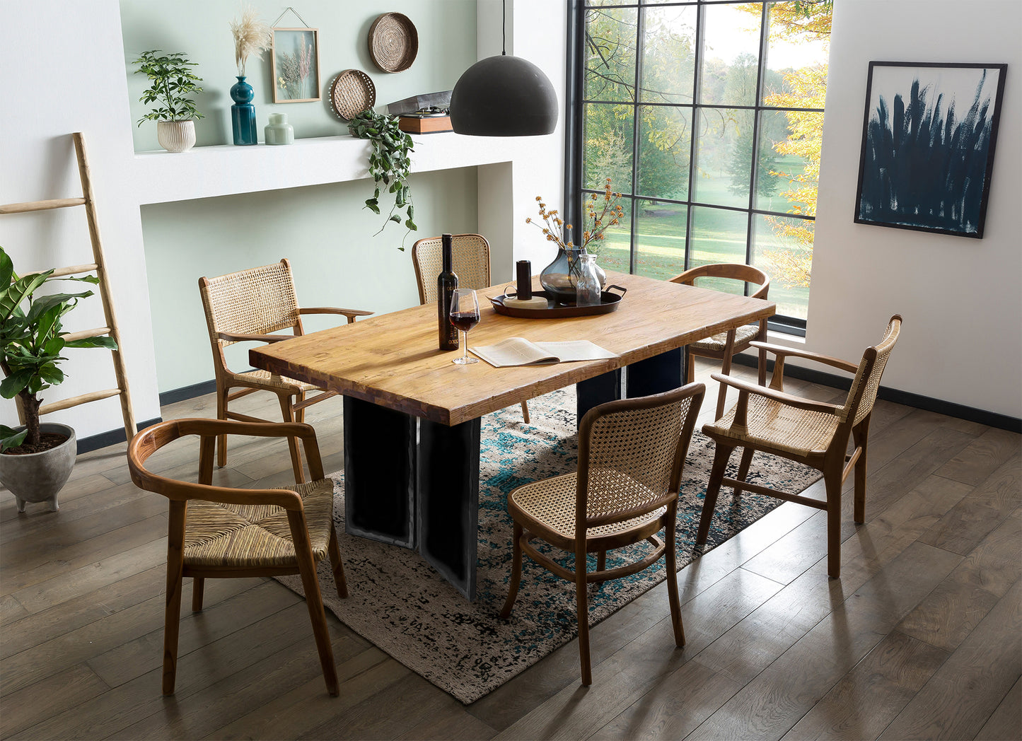 Tisch 200x100 cm Teak natur Plattenstaerke 50 mm   Gestell im Used Look Bestehend aus Gestell 07114-43 + Tischplatte 07131-01 Plattenstaerke 20 mm aufgedoppelt auf 50 mm Gestell  Breite der Wangen 2 cm