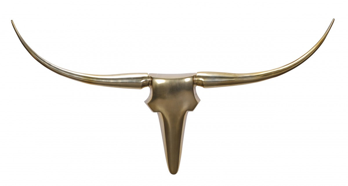 Wanddekoration Geweih Bull L 125 cm Aluminium golden