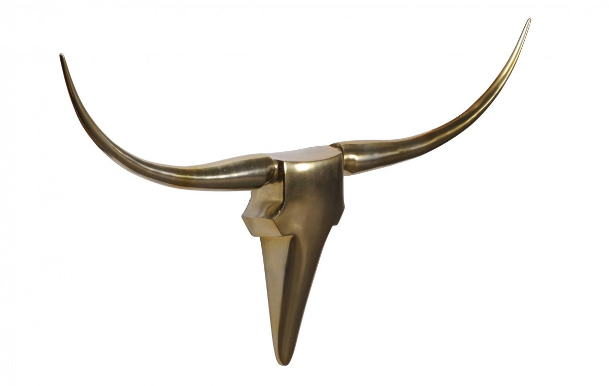 Wanddekoration Geweih Bull L 125 cm Aluminium golden