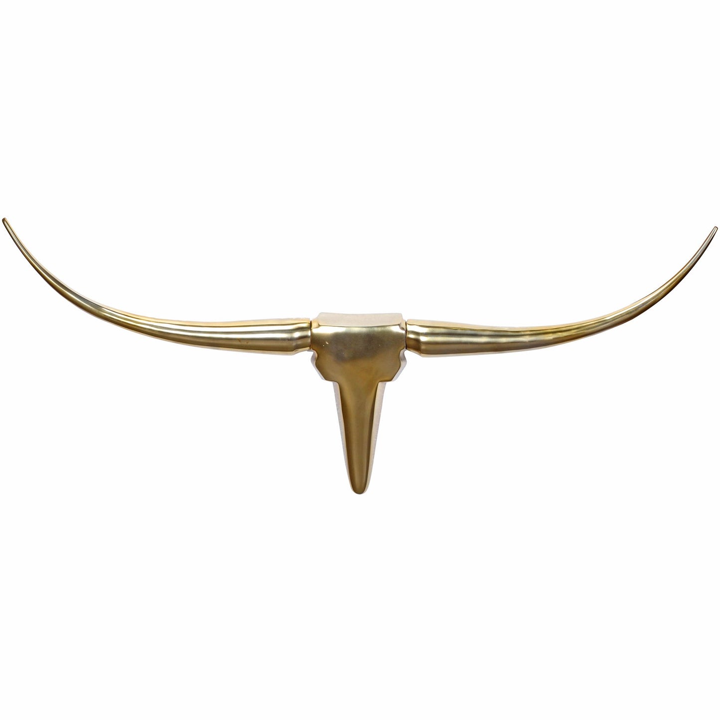 Deko Geweih Bull M WL1.392 Gold 100 cm Aluminium Design Hoerner Wanddekoration Stierkopf Horn Modern Wandskulptur Geweih Jagdtrophaee Metall Longhorn Wandschmuck Gross