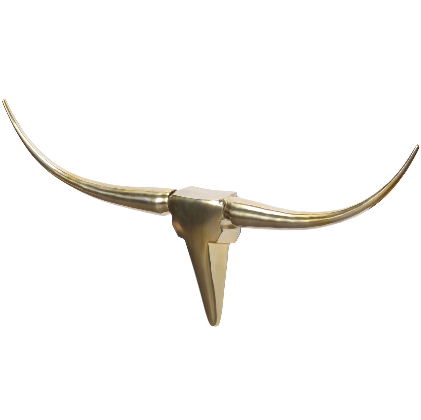 Deko Geweih Bull M WL1.392 Gold 100 cm Aluminium Design Hoerner Wanddekoration Stierkopf Horn Modern Wandskulptur Geweih Jagdtrophaee Metall Longhorn Wandschmuck Gross