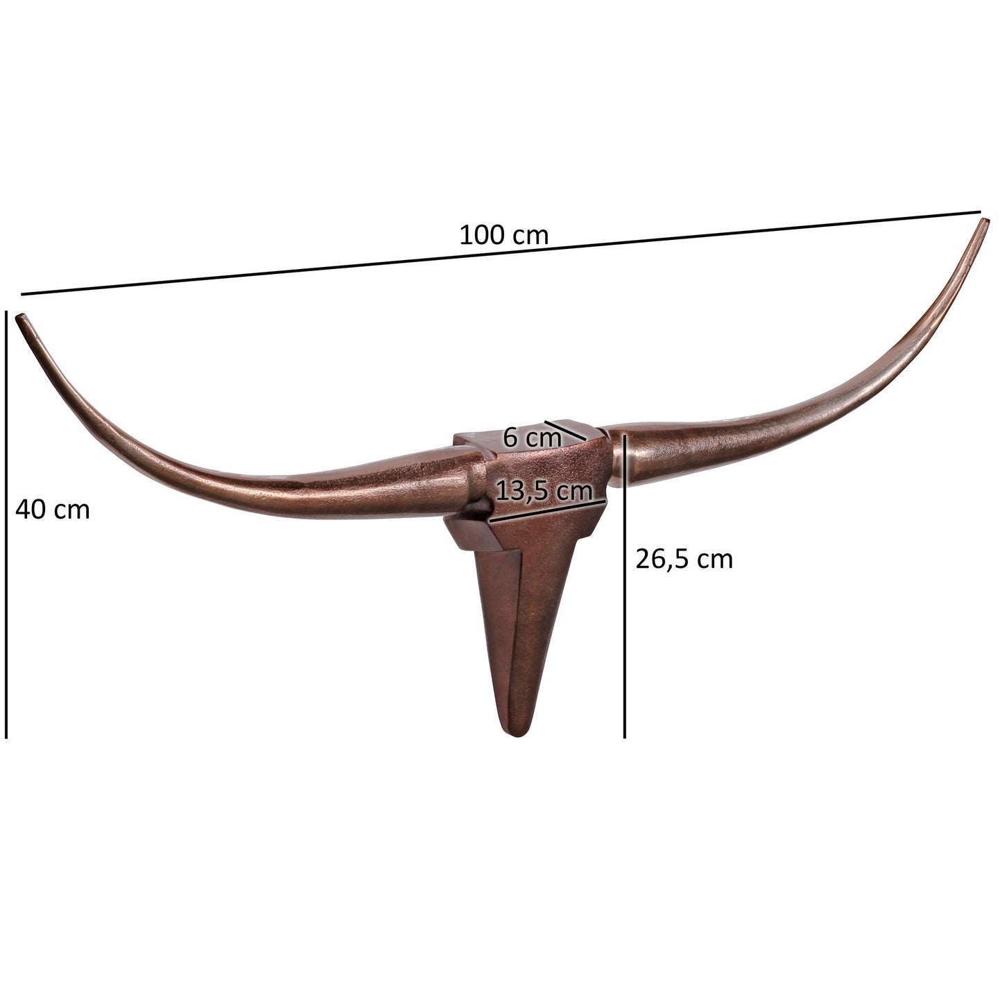 Deko Geweih Bull M WL1.394 Bronze 100 cm Aluminium Design Hoerner Wanddekoration Stierkopf Horn Modern Wandskulptur Geweih Jagdtrophaee Metall Longhorn Wandschmuck Gross