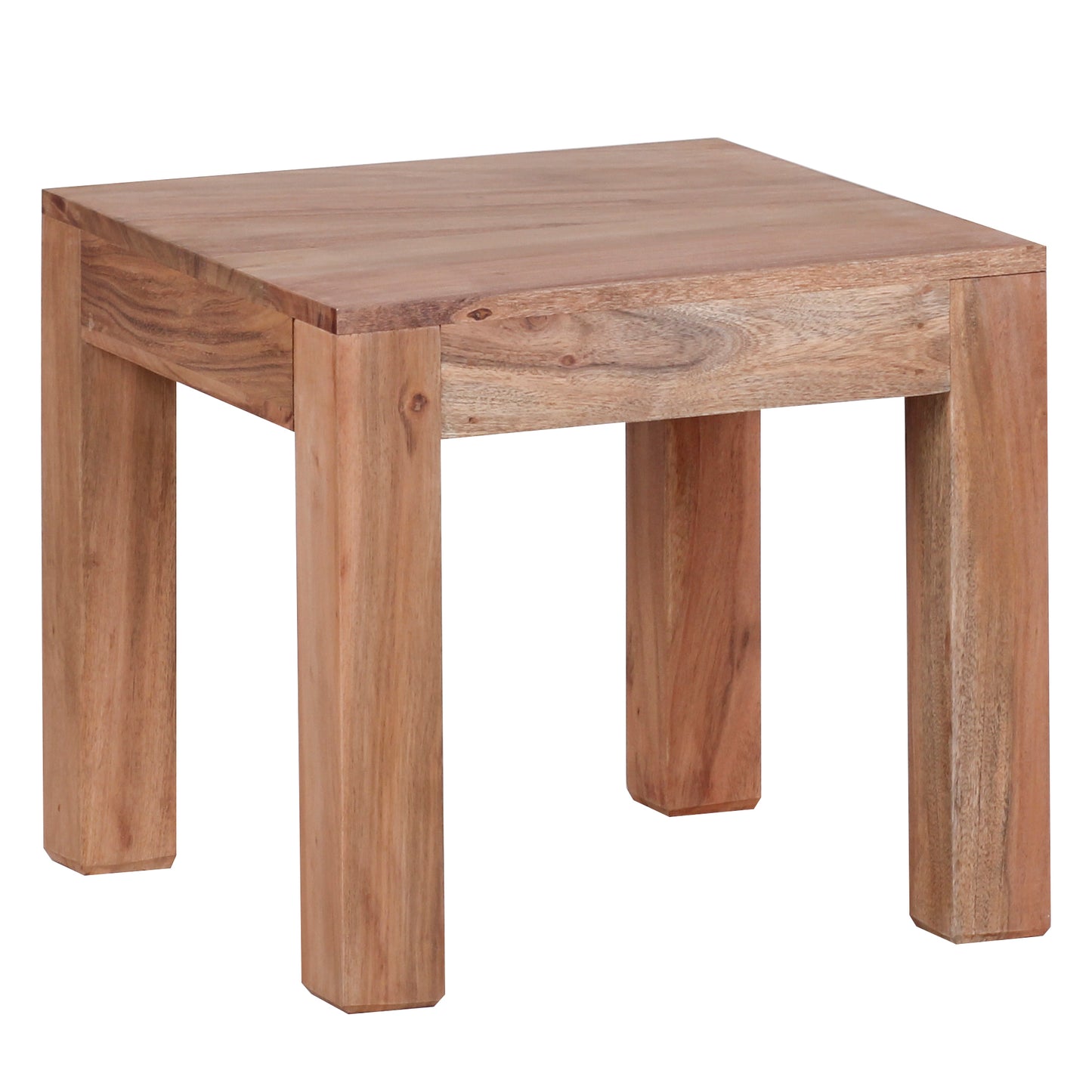 Couchtisch Massiv Holz Akazie 45 cm breit Wohnzimmer Tisch Design braun Landhaus Stil Beistelltisch Natur Produkt Wohnzimmermoebel Unikat modern Massivholzmoebel Echtholz quadratisch