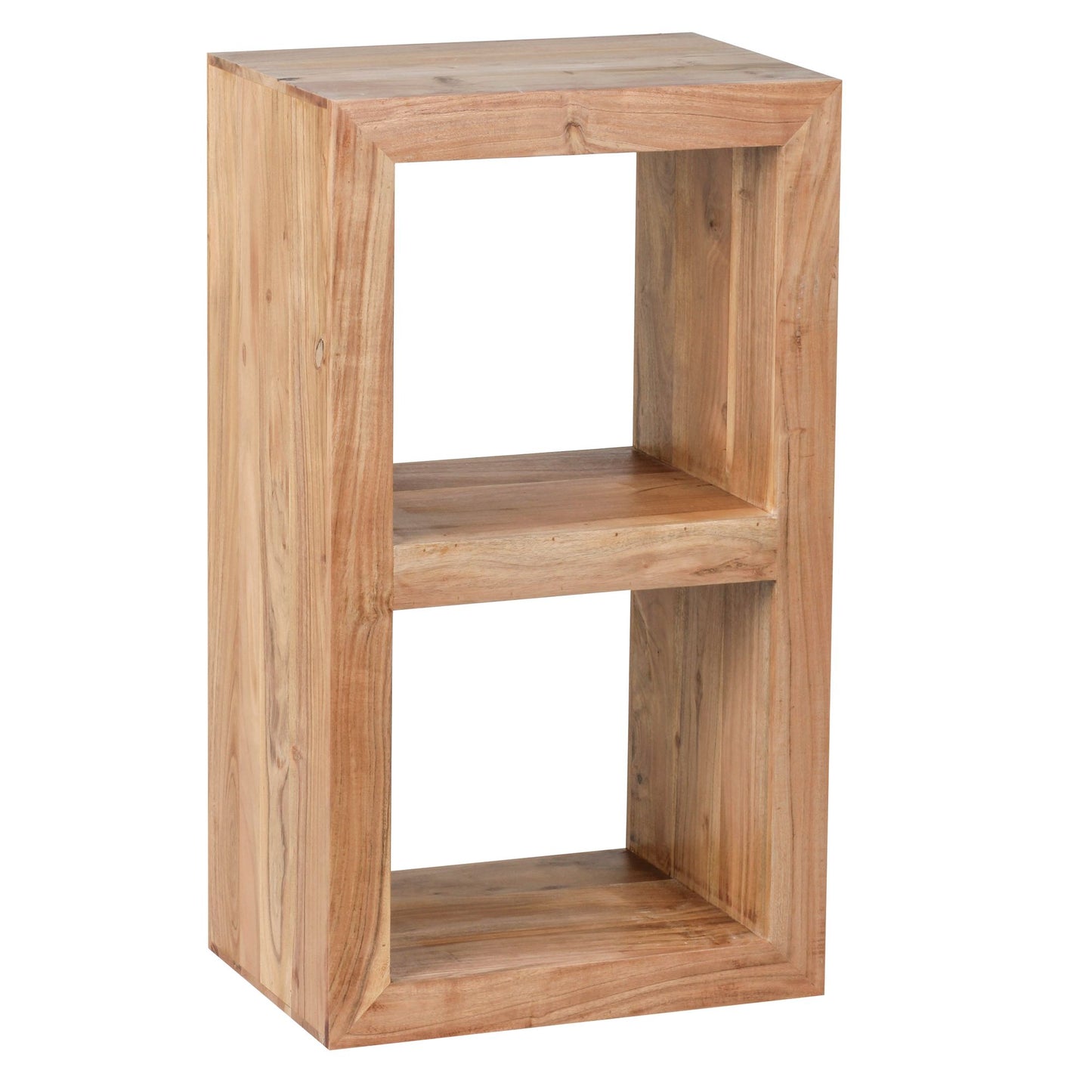 Standregal MUMBAI Massivholz Akazie 88 cm hoch 2 Boeden Design Holz Regal Naturprodukt Beistelltisch Landhaus Stil