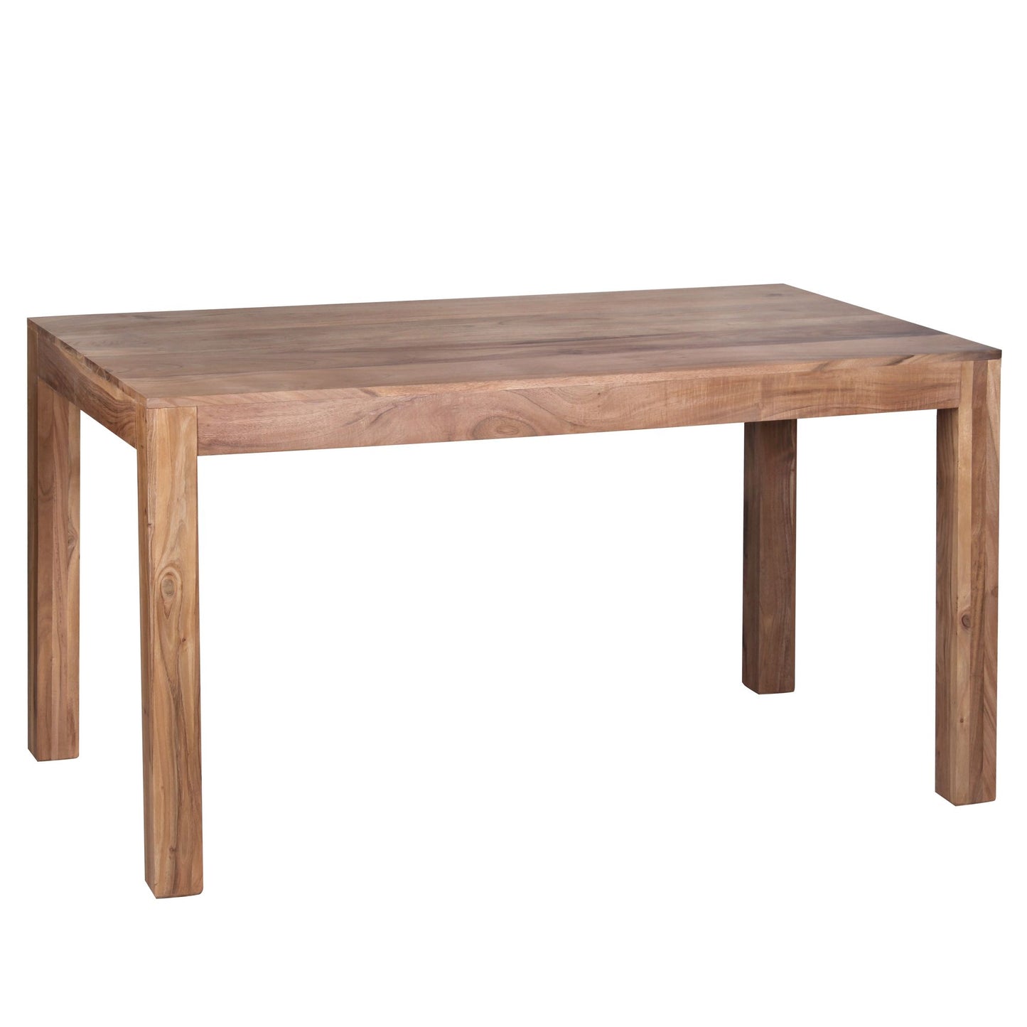 Esszimmertisch MUMBAI 140 mal 80 mal 76 cm Akazie Massivholz Esstisch Zeitlos Kuechentisch Rechteckig Holztisch Esszimmer Schlicht Grosser Speisetisch Holz