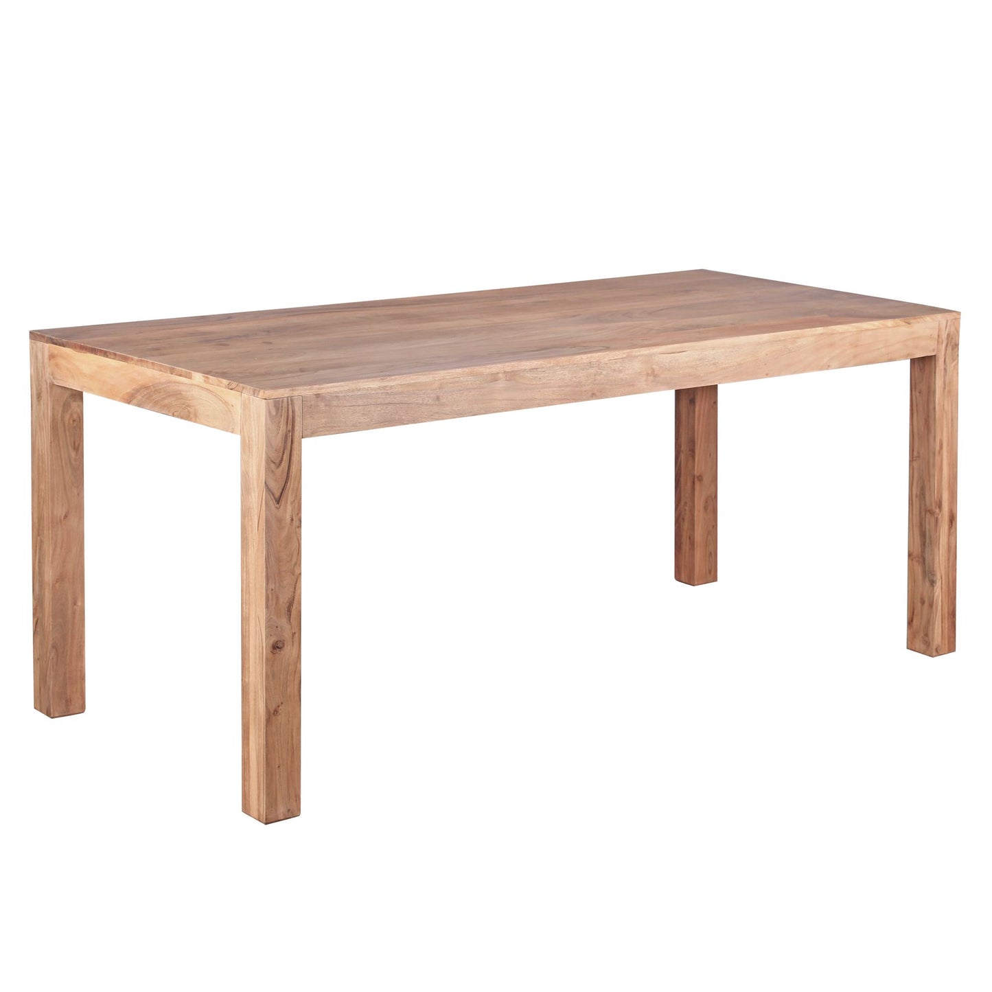 Esszimmertisch MUMBAI 180 mal 90 mal 76 cm Akazie Massivholz Esstisch Zeitlos Kuechentisch Rechteckig Holztisch Esszimmer Schlicht Grosser Speisetisch Holz