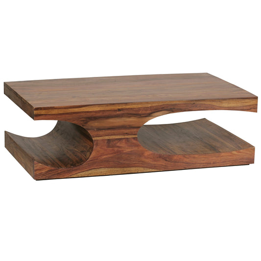Couchtisch BOHA Massiv Holz Sheesham 118 cm breit Wohnzimmer Tisch Design dunkel braun Landhaus Stil Beistelltisch
