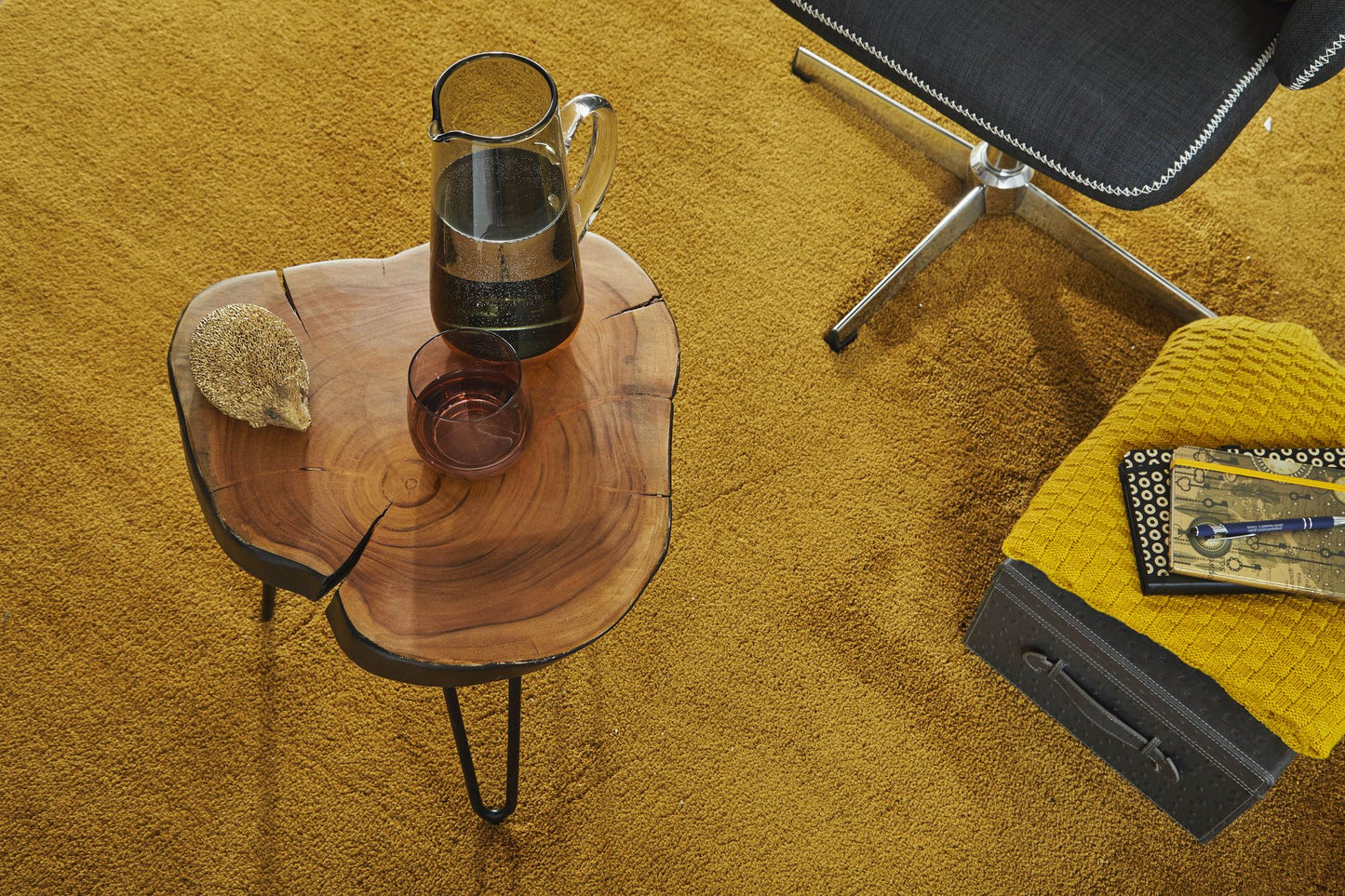 Massivholz Sheesham Beistelltisch BAGLI 35 mal 35 cm Wohnzimmertisch Massiv Anstelltisch Holztisch Echtholz Baumkante