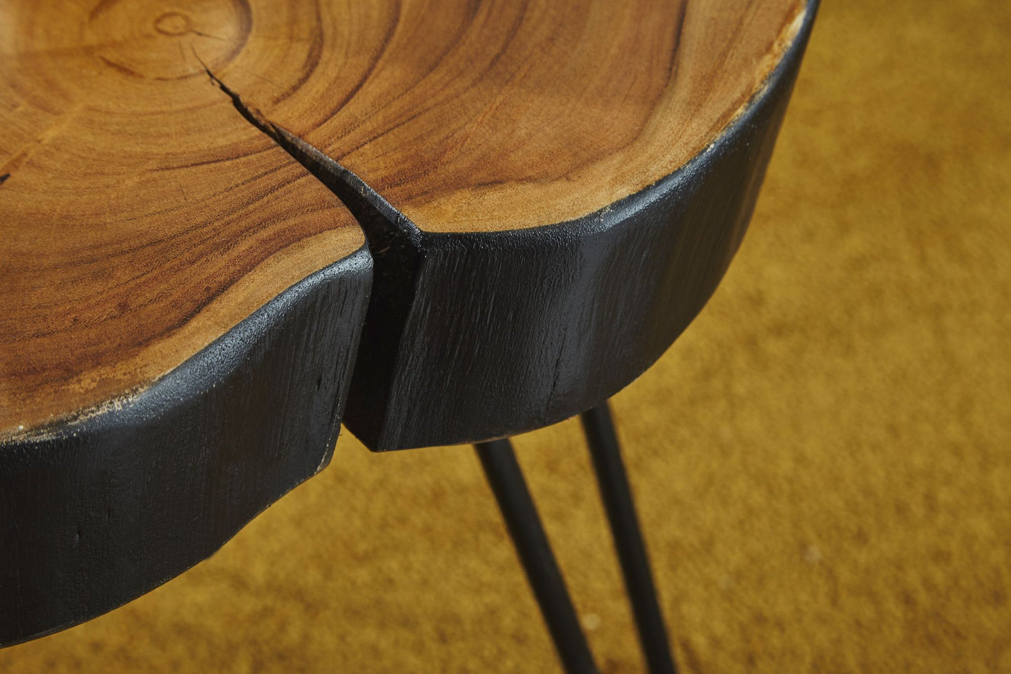Massivholz Sheesham Beistelltisch BAGLI 35 mal 35 cm Wohnzimmertisch Massiv Anstelltisch Holztisch Echtholz Baumkante