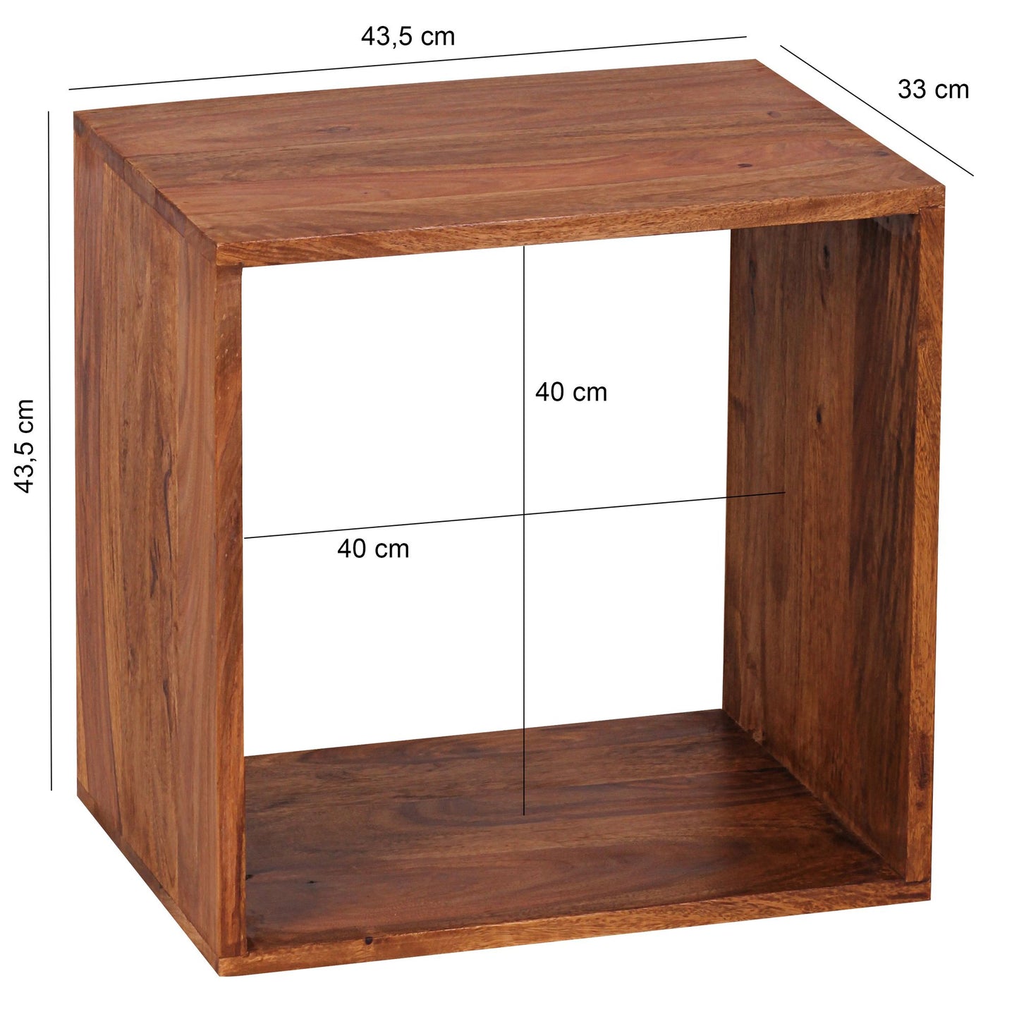 Standregal Massivholz MUMBAI Sheesham 43 5 cm Cube Regal Design Holzregal Naturprodukt Beistelltisch Landhaus Stil