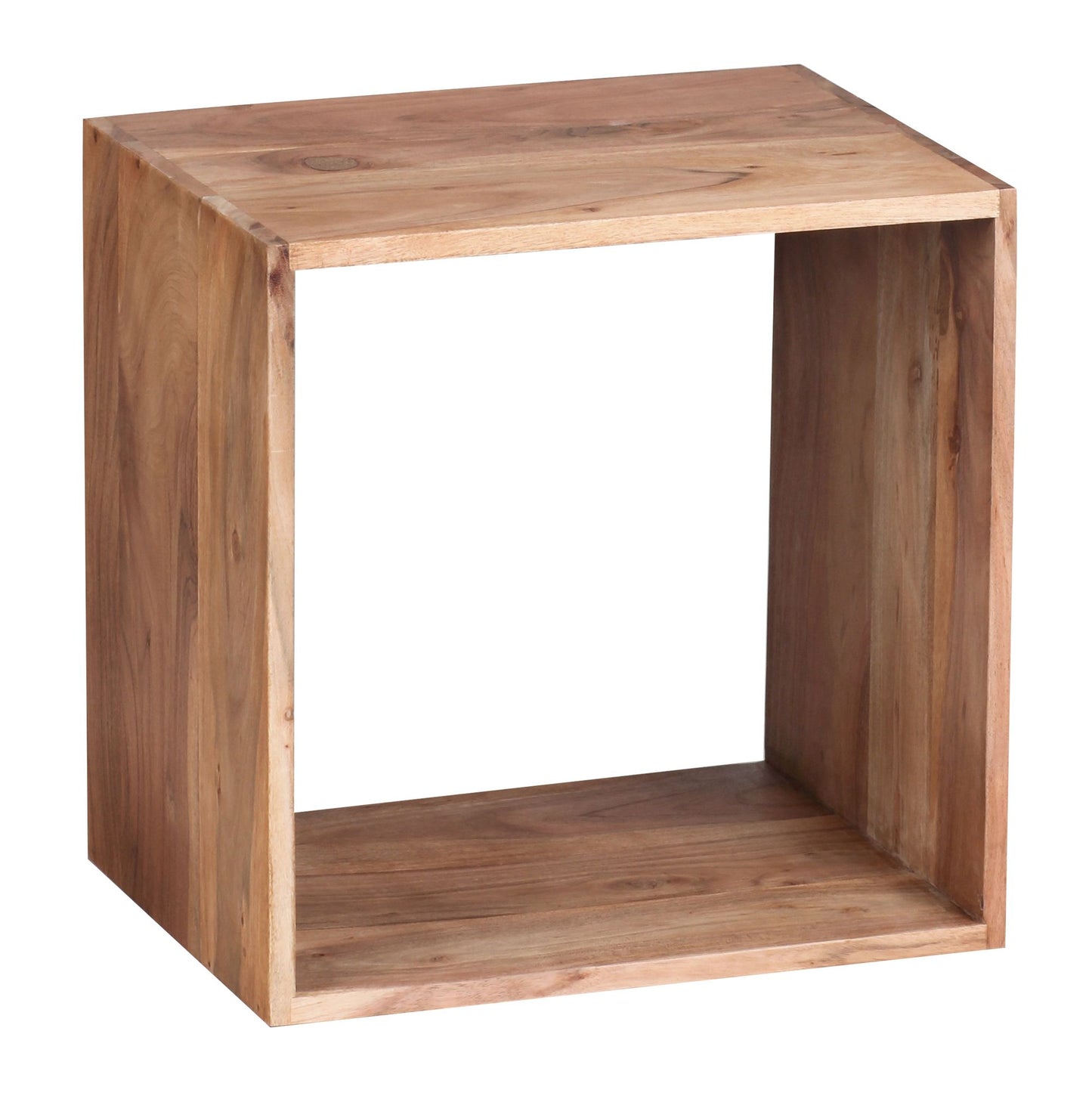 Standregal MUMBAI Massivholz Akazie 43 5 cm Cube Regal Design Holzregal Naturprodukt Beistelltisch Landhaus Stil