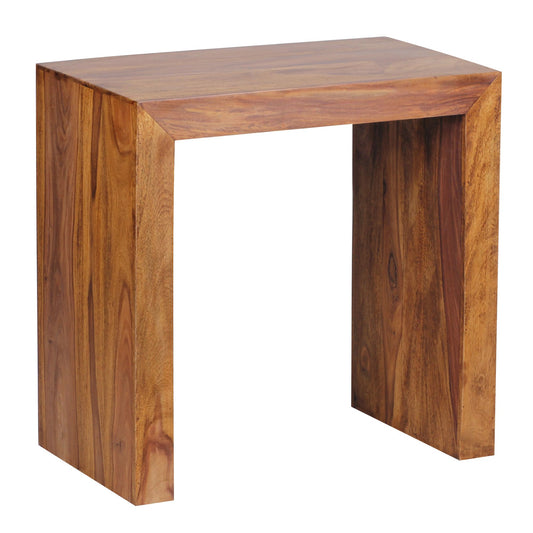 Beistelltisch MUMBAI Massiv Holz Sheesham 60 mal 35 cm Wohnzimmer Tisch Design dunkel braun Landhaus Stil Couchtisch