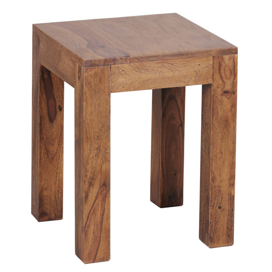 Beistelltisch MUMBAI Massiv Holz Sheesham 35 mal 35 cm Wohnzimmer Tisch Design dunkel braun Landhaus Stil Couchtisch