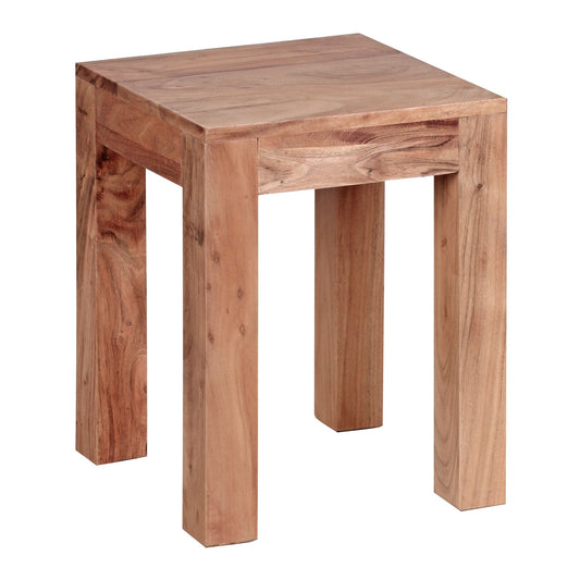 Beistelltisch MUMBAI Massiv Holz Akazie 35 mal 35 cm Wohnzimmer Tisch Design dunkel braun Landhaus Stil Couchtisch