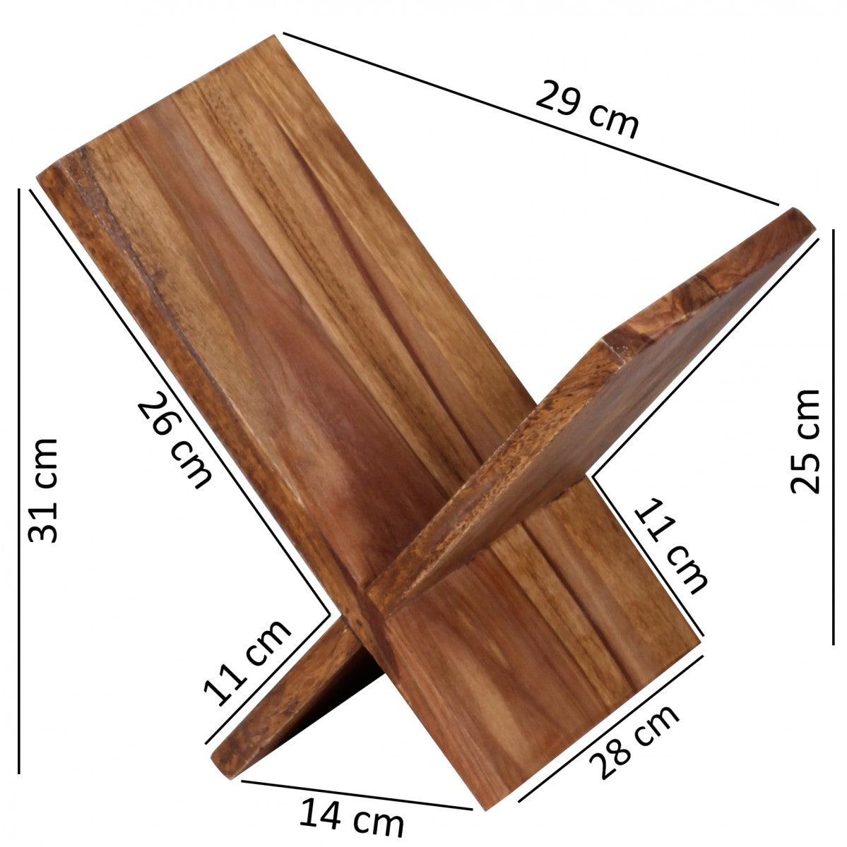 Zeitungsstaender MUMBAI Massivholz Sheesham  mal  Form 31 cm Zeitschriften Staender Design Prospekt Halter Landhaus Stil Buchstaender